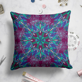 Celestial Bloom Pillow in Plum Kissen