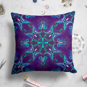 Celestial Bloom Star Pillow Lila Kissen