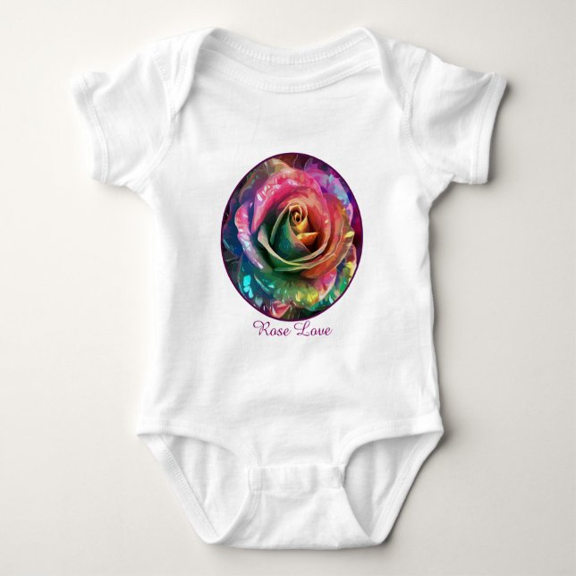Celestial Blossom: Alien Rose Baby Strampler (Vorderseite)