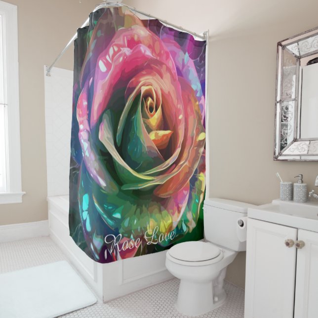 Celestial Blossom: Alien Rose Duschvorhang (Beispiel)