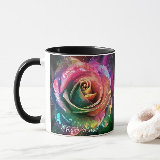Celestial Blossom: Alien Rose Klassische Tasse, 32 Tasse (Mit Donut)