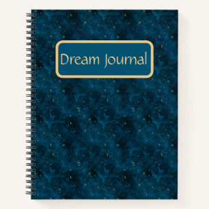 Celestial Blue and Gold Starry Night Dream Journal Notizbuch