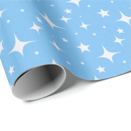 Celestial Blue and White Starry Night Gift Wrap Geschenkpapier