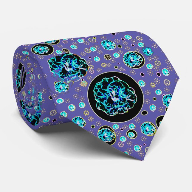 Celestial Blue auf Royal Blue Krawatte (Gerollt)