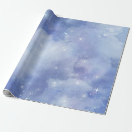 Celestial Blue Cloud Wine Brautparty Geschenkpapier