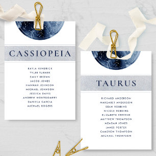 Celestial Blue Gray Seating Plan Cards Gästebamen
