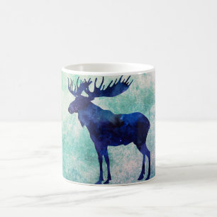 Celestial Blue Moose Silhouette Kaffeetasse