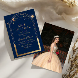 Celestial Blue Save the Date Geburtstag Quinceaner