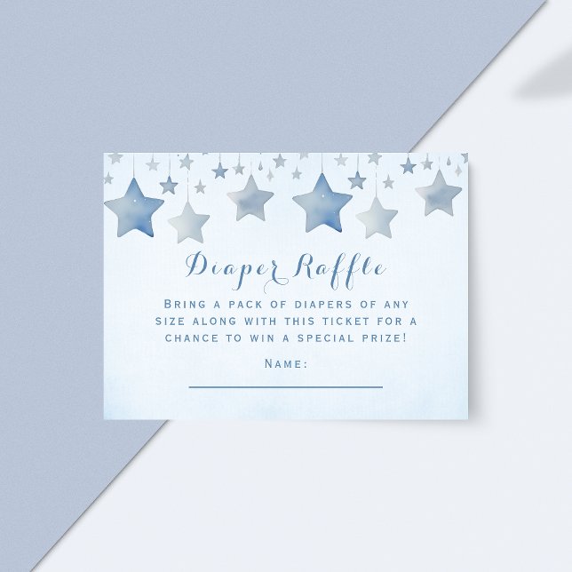 Celestial Blue Star Diaper Raffle Baby Dusche Begleitkarte (Von Creator hochgeladen)