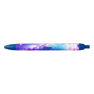 Celestial Blue und Pink Galaxy Individuelle Name S Kugelschreiber