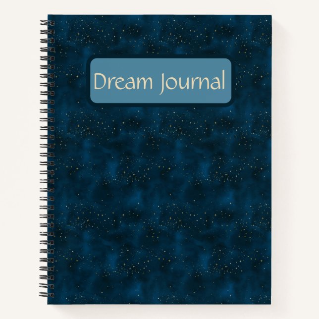 Celestial Blue & White Starry Night Dream Journal Notizbuch (Vorderseite)