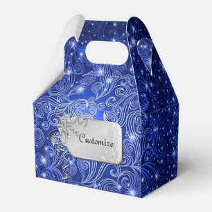 Celestial Blue Wirbel & Stars Gable Gvor Box Geschenkschachtel