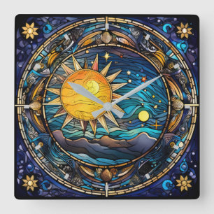 Celestial Bodies Wall Clock Quadratische Wanduhr