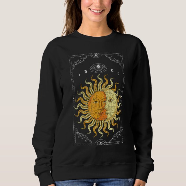 Celestial Body Boho Sun Moon Astronomy Universe As Sweatshirt (Vorderseite)