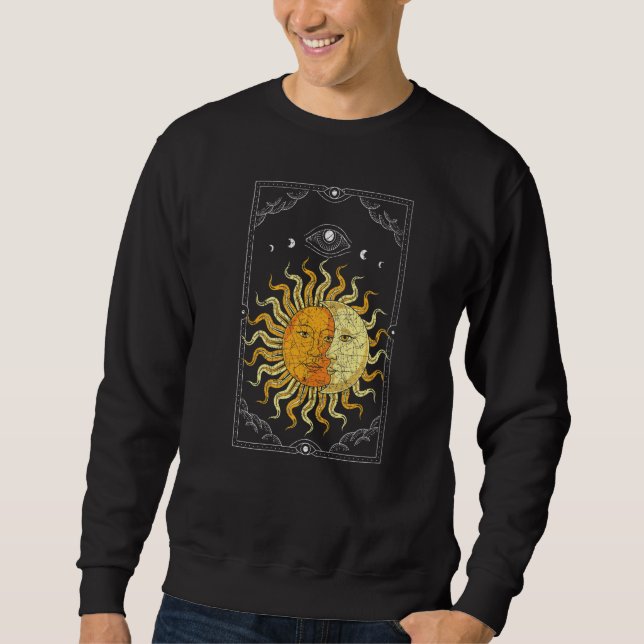 Celestial Body Boho Sun Moon Astronomy Universe As Sweatshirt (Vorderseite)