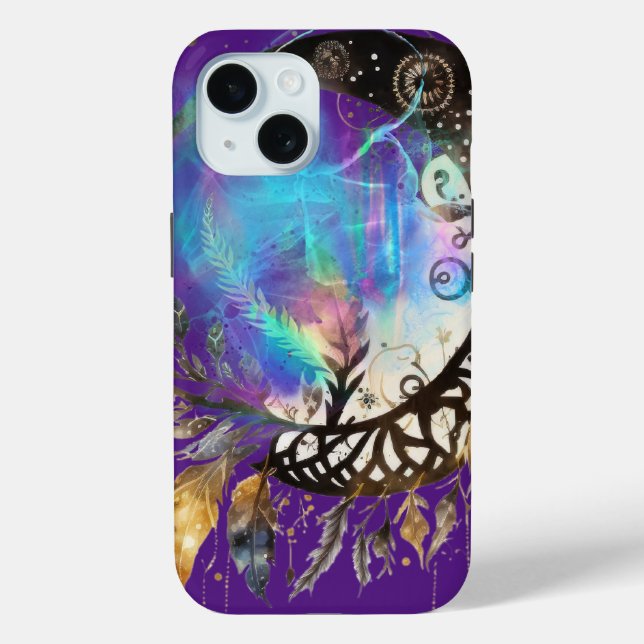 Celestial Bohemisch Spiritual Iphone 15 Phone Case (Rückseite)