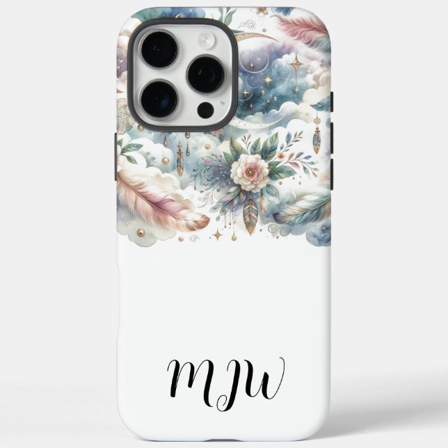 Celestial Boho Feather iPhone / iPad Fall Case-Mate iPhone Hülle (Rückseite)