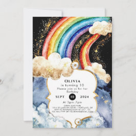 Celestial Boho Rainbow Birthday Einladung