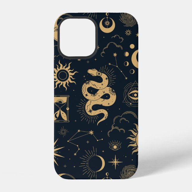 Celestial boho seamless pattern  iPhone hülle (Rückseite)