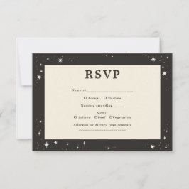 Celestial Boho stars Wedding RSVP Karte