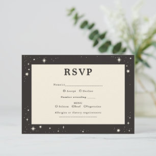 Celestial Boho stars Wedding RSVP Karte