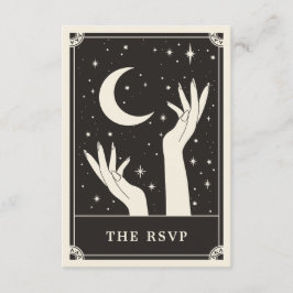 Celestial Boho Tarot Moon Wedding RSVP Card Begleitkarte