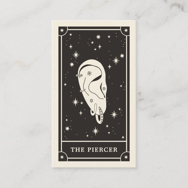 Celestial Boho Tarot Piercer Visitenkarte (Vorderseite)