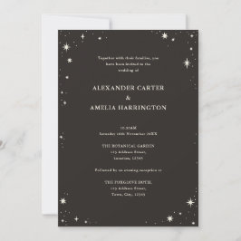Celestial Boho Tarot Star Black Wedding Einladung