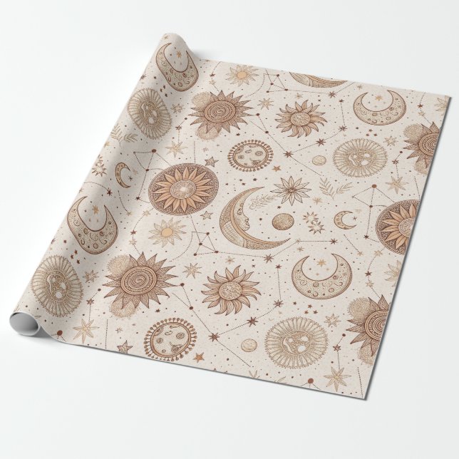 Celestial Botanical Pattern (2) Geschenkpapier (Ungerollt)