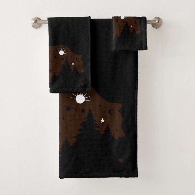 Celestial Brown Bear  Badhandtuch Set (Insitu)