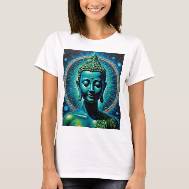 Celestial Buddha Cosmic Spiritual Art T-Shirt (Vorderseite)