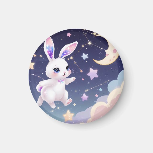 Celestial Bunny Magnet -Kawaii Rabbit Fridge Decor (Vorne)