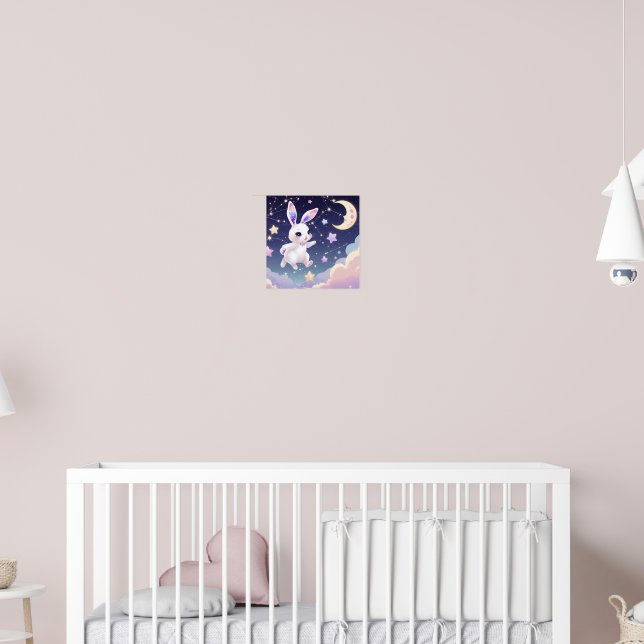 Celestial Bunny Poster – Kawaii Pastel Rabbit (Kinderzimmer 2)