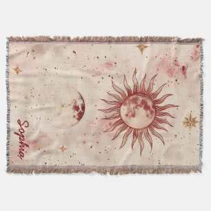 Celestial Burgund und Gold Individuelle Name Decke