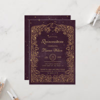 Celestial Burgundy Gold Exclusive Quinceanera
