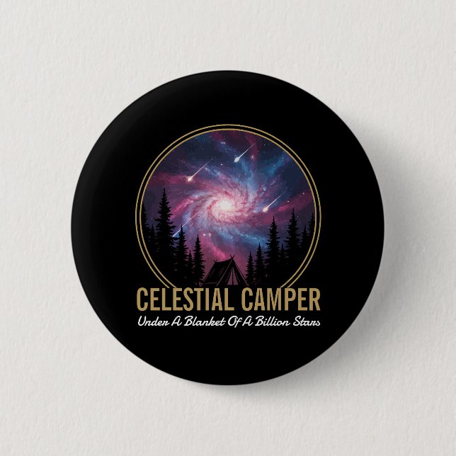 Celestial Camper Galaxy Night Scene Button (Vorderseite)