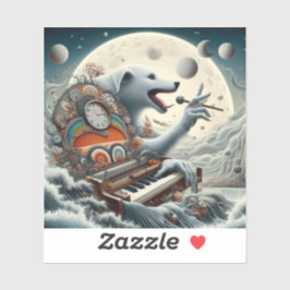 Celestial Canis Pianist Aufkleber