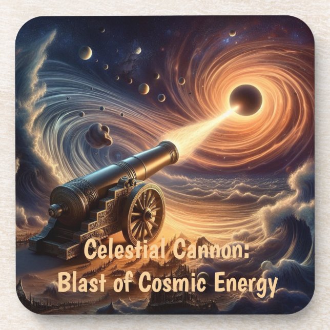 Celestial Cannon: Explosion kosmischer Energie Getränkeuntersetzer (Vorderseite)