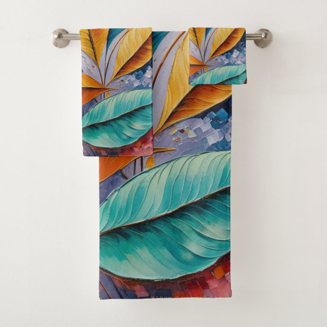 Celestial Canopy | Design von Sun & Sky Leaf Badhandtuch Set (Insitu)