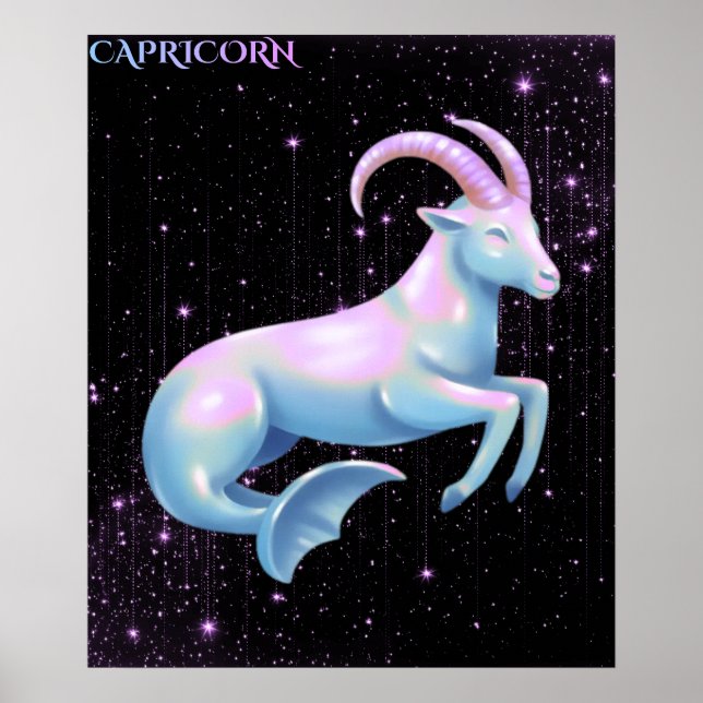 Celestial Capricorn – Astrology Art Poster (Vorne)