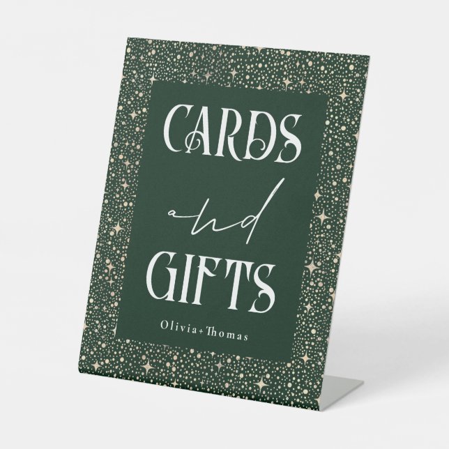 Celestial Card und Geschenke Hochzeit Sockelschild (Vorderseite)