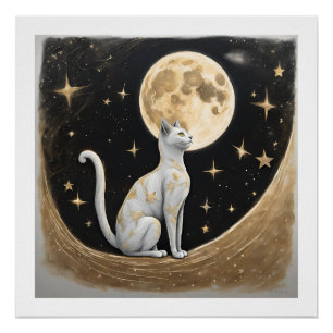 Celestial Cat Geschenk für Katzen Liebhaber Poster