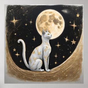 Celestial Cat Geschenk für Katzen Liebhaber Poster