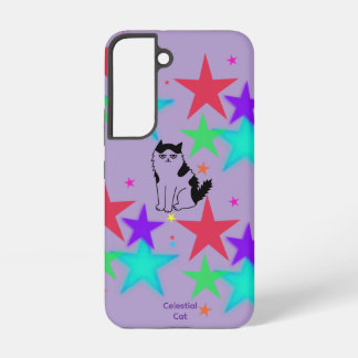 Celestial Cat Samsung Galaxy Phone Case – Purple Hülle