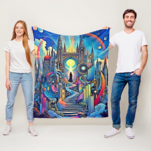 Celestial Cathedral Cityscape Fleecedecke
