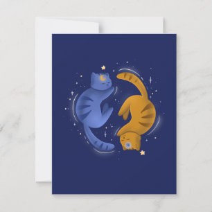 Celestial Cats Notecard Dankeskarte