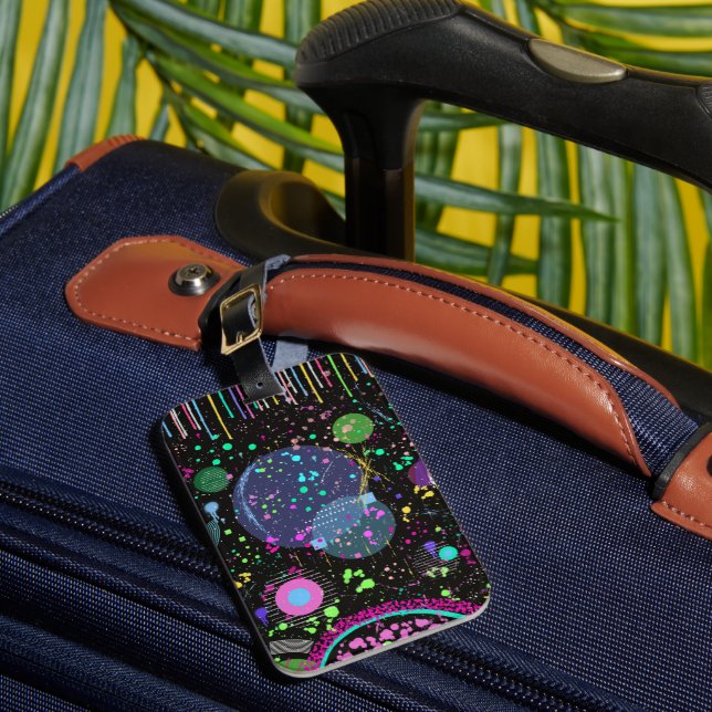 Celestial Celebrations: Maximalist Abstract Art  Gepäckanhänger (Vorderseite Insitu 1)