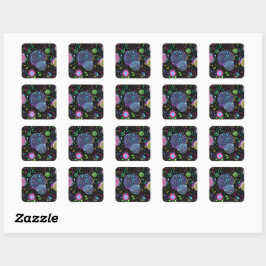 Celestial Celebrations: Maximalist Abstract Art  Quadratischer Aufkleber