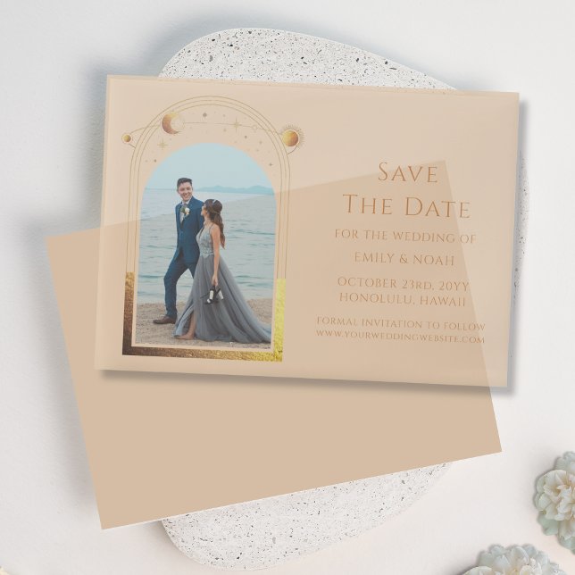 Celestial Champagne Gold Foto Save the Date (Von Creator hochgeladen)