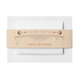 Celestial Champagne Gold Sun Moon Stars Hochzeit Einladungsbanderole
